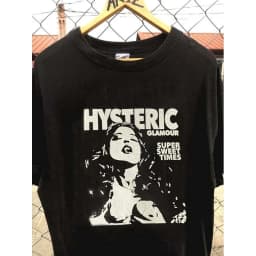 Hysteric Glamour 90s Retro Style Charcoal Reprint T Shirt for Men Women Graphic Short Sleeve Shirt Unisex Men Women Summer