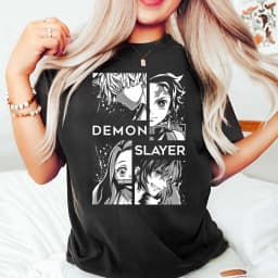 2026 Latest Demon Slayer T-Shirt Tanjiro Nezuko Zenitsu Inosuke Anime Graphic Tee, Kimetsu No Yaiba Shirt