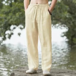 New Men's Beach Pants Joggers Fashion Cotton Linen Sweatpants Casual Pants Hawaiian Vacation Loose Spring/Summer Long M-4XL