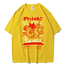 Men Women Cartoon T-Shirts Summer Harajuku Kawaii Cat Printed Short Sleeve Tees Couple Streetwear Loose Clothes Y2K Tops