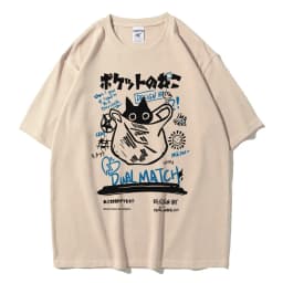 Men Women Cartoon T-Shirts Summer Harajuku Kawaii Cat Printed Short Sleeve Tees Couple Streetwear Loose Clothes Y2K Tops