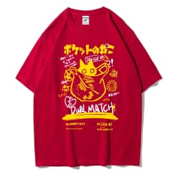 Men Women Cartoon T-Shirts Summer Harajuku Kawaii Cat Printed Short Sleeve Tees Couple Streetwear Loose Clothes Y2K Tops