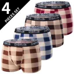 4 Pack European and American Size MEN'S FASHION Printed Boxer Underwear Comfortable Swimming Trunks Oversized Underwear Shorts