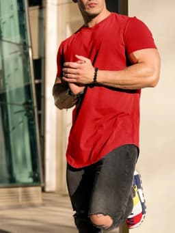 Muscle Fitness T-shirt Summer Men's Athleisure Workout Short Sleeve T-shirt High Quality Cotton Men T-shirt Gym Sport Shirt Tops