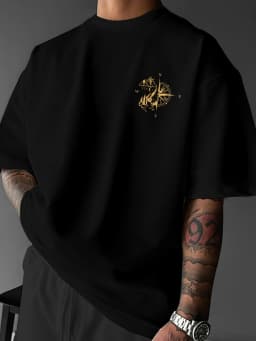 New Summer Geometric and Hill Pattern Men T-shirt Street Style Suitable for Daily Casual Wear Loose Fit 100% Cotton Material