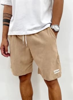Summer Men Corduroy Sweatpants Casual Shorts Men's Beach Shorts Basketball Short Trousers Solid Color Label Sportswear Men