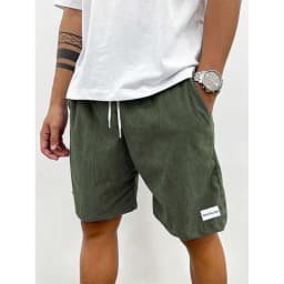 Summer Men Corduroy Sweatpants Casual Shorts Men's Beach Shorts Basketball Short Trousers Solid Color Label Sportswear Men