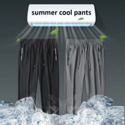Summer Cool Pants Men 8XL Plus Szie Sweatpants Fashion Casual Stretch Pants Male Big Size 7XL 8XL Summer Trousers Black Grey
