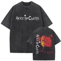 New in Top & Tees Mens T-Shirt Camisetas Rock Band Alice in Chains Dirt Washed Vintage Short Sleeved Round Neck Y2k Tshirt