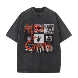 New in Top & Tees Mens T-Shirt Camisetas Rock Band Alice in Chains Dirt Washed Vintage Short Sleeved Round Neck Y2k Tshirt