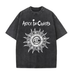 New in Top & Tees Mens T-Shirt Camisetas Rock Band Alice in Chains Dirt Washed Vintage Short Sleeved Round Neck Y2k Tshirt