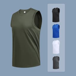 Men's New Large Size Breathable Ice Silk Quick Dry Sleeveless Vest Round Neck Casual Running Fitness M-8xl Summer Sports T-Shirt
