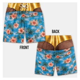 Hawaiian Style Funny Beach Party Swim Trunks Men's Essentials Fun And Unique Gifts For Boyfriends And Husbands Beach Shorts Hot