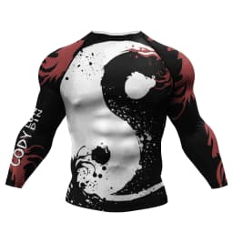 Cody Lundin Tattoo Men's Gym Compression Tshirt Masculine Sublimation Long Sleeve Rashguard BJJ Jiu Jitsu Boxing Jersey Custom