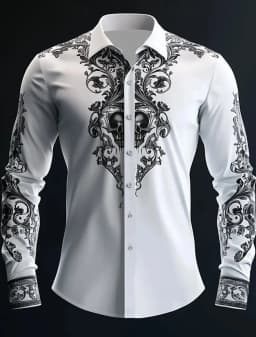 Hip Hop Skull Print Shirt Men Streetwear 2025 Long Sleeve Tops Urban Trendy Graphic Tee Shirt Casual Loose Fit Gothic Clothing
