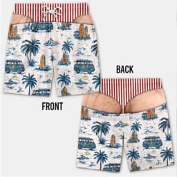 Funny Men's Swim Trunks Fake Underwear Beach Shorts, Wide Load Birthday Gag Gift Summer Vacation Gift for Men Hawaii Swim Trunk