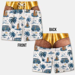 Funny Men's Swim Trunks Fake Underwear Beach Shorts, Wide Load Birthday Gag Gift Summer Vacation Gift for Men Hawaii Swim Trunk