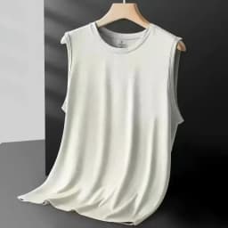New Summer Ice Silk Men Vest 2026 Thin Breathable Lightweight Sports Wear Loose Men Tank Top T Shirt Fashion Outerwear