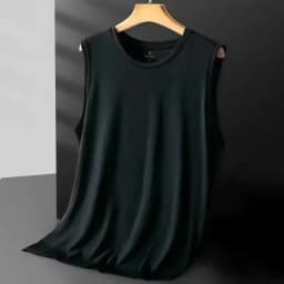 New Summer Ice Silk Men Vest 2026 Thin Breathable Lightweight Sports Wear Loose Men Tank Top T Shirt Fashion Outerwear