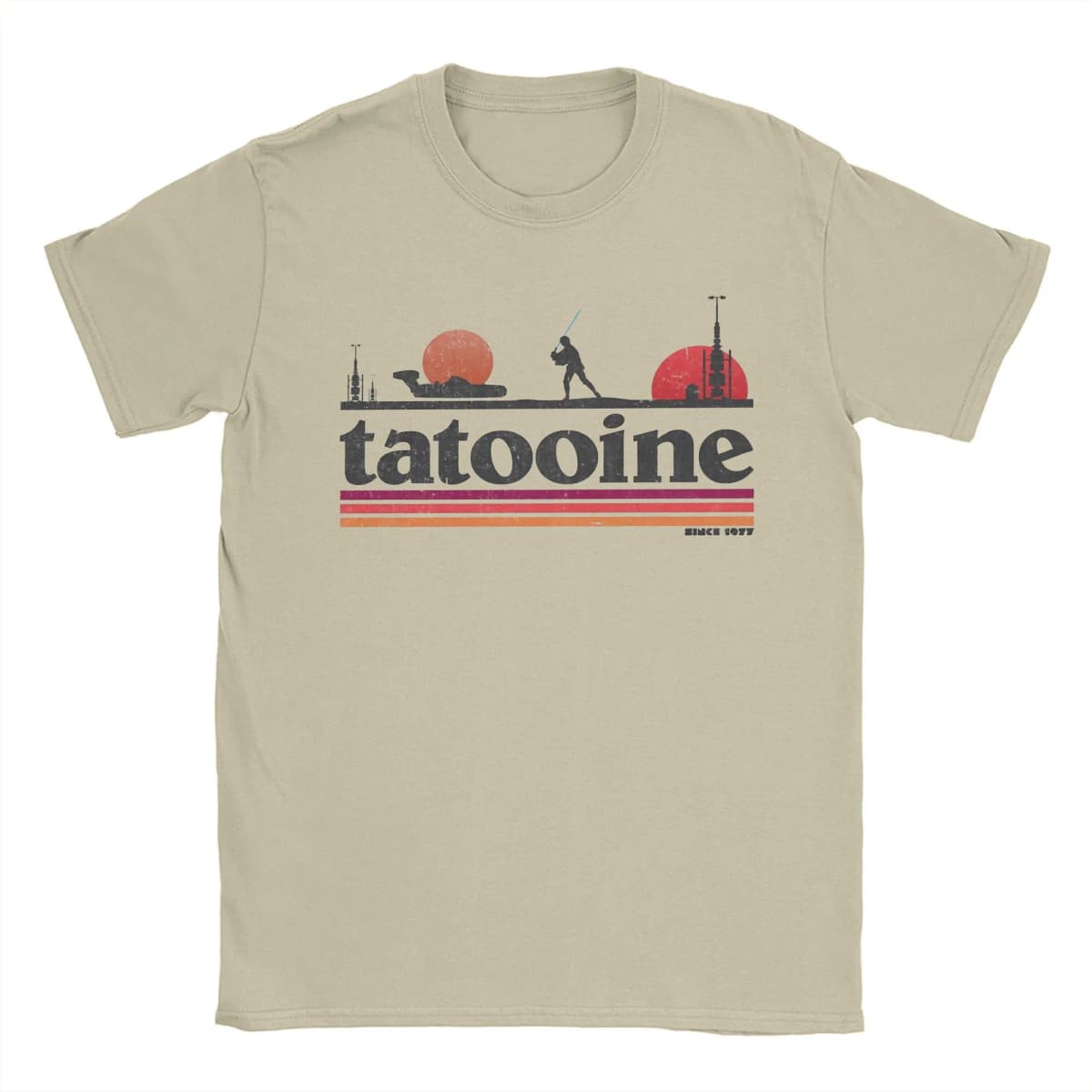 Casual Planet Sky Tatooine T-Shirts for Men Crewneck Cotton T Shirt Short Sleeve Tee Shirt Classic Clothes