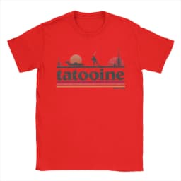 Casual Planet Sky Tatooine T-Shirts for Men Crewneck Cotton T Shirt Short Sleeve Tee Shirt Classic Clothes