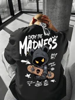 Hot selling fashionable men's cartoon letter printed comfortable and breathable round neck T-shirt outdoor street style top