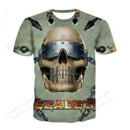 New Rock Band Megadeth Tour 3D Print T-shirt Men Women Fashion Hip Hop Oversized Short Sleeve Tops Tees Kids Clothing Apparel