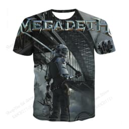 New Rock Band Megadeth Tour 3D Print T-shirt Men Women Fashion Hip Hop Oversized Short Sleeve Tops Tees Kids Clothing Apparel