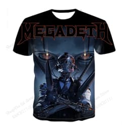 New Rock Band Megadeth Tour 3D Print T-shirt Men Women Fashion Hip Hop Oversized Short Sleeve Tops Tees Kids Clothing Apparel