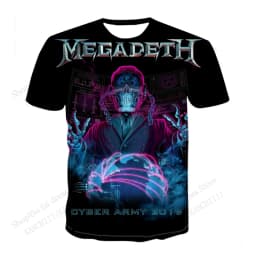 New Rock Band Megadeth Tour 3D Print T-shirt Men Women Fashion Hip Hop Oversized Short Sleeve Tops Tees Kids Clothing Apparel