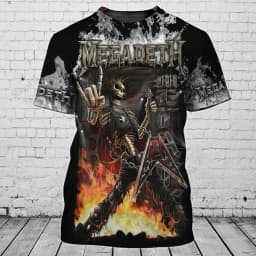 New Rock Band Megadeth Tour 3D Print T-shirt Men Women Fashion Hip Hop Oversized Short Sleeve Tops Tees Kids Clothing Apparel