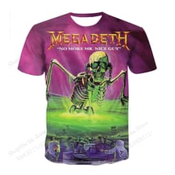 New Rock Band Megadeth Tour 3D Print T-shirt Men Women Fashion Hip Hop Oversized Short Sleeve Tops Tees Kids Clothing Apparel