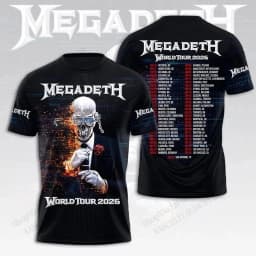 New Rock Band Megadeth Tour 3D Print T-shirt Men Women Fashion Hip Hop Oversized Short Sleeve Tops Tees Kids Clothing Apparel