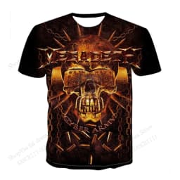 New Rock Band Megadeth Tour 3D Print T-shirt Men Women Fashion Hip Hop Oversized Short Sleeve Tops Tees Kids Clothing Apparel