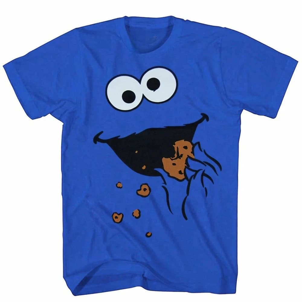 Sesame Street Biscuit Monster More Biscuit Men's T-shirt Spring/Summer New Product Unisex Casual Fashion T-shirt