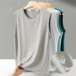 2026 Men's Ice Silk Mesh Tank Tops Gym Stringer Transparent Bodybuilding Sleeveless Shirt Fitness Vest Male Mesh Muscle Singlets