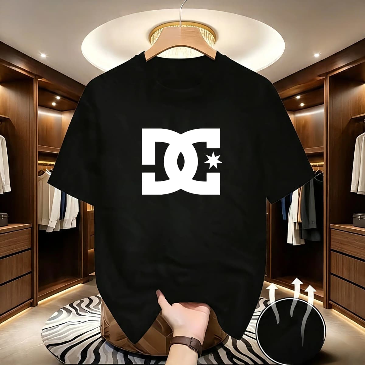 New Men’s Quick-Dry Round Neck Running T-Shirt Spring/Summer Thin Top Print Quick Dry Short Sleeve Breathable Fitness Sports