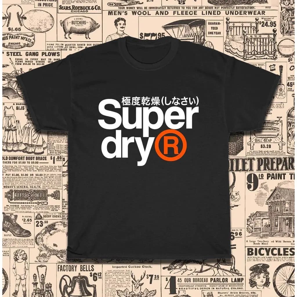 Superdry Logo Graphic T Shirt Black Cotton Crew Neck Short Sleeve Tee Men Casual Streetwear Top Graphic T Shirts