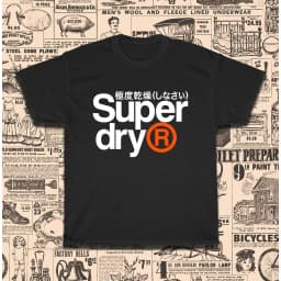 Superdry Logo Graphic T Shirt Black Cotton Crew Neck Short Sleeve Tee Men Casual Streetwear Top Graphic T Shirts