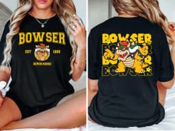 Anime Super Mario Yoshi T-shirt Mario Bowser Peach T-shirt 2026 Summer New Men's and Women's Cotton Ins Y2k T Shirt