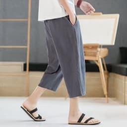 2025 New Summer Men Casual Pants Ice Silk Thin Solid Color Cropped Pants Fashion Hip Hop Street Sweatpants Male Loose Trousers