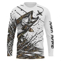 Men Blue Fishing 3D Print Long Sleeve T-shirt Breathable Performance Fashion Tops Tees Fishing Lover Tshirt Mens Clothing