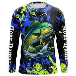 Men Blue Fishing 3D Print Long Sleeve T-shirt Breathable Performance Fashion Tops Tees Fishing Lover Tshirt Mens Clothing