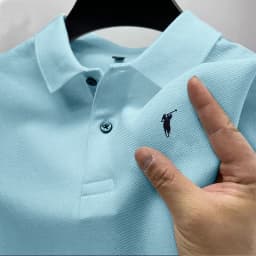 2026 Men's Summer High end Printed Golf Collar T-shirt Solid Color Breathable Office and Leisure High quality Men's Wear S-4XL