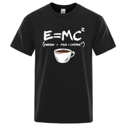 Summer Men T-shirt Cotton Blend Casual Funny Energy=Milk+Coffee Print Men Cool Loose O-neck Tops For Men Short Sleeve Male Tees