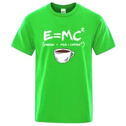 Summer Men T-shirt Cotton Blend Casual Funny Energy=Milk+Coffee Print Men Cool Loose O-neck Tops For Men Short Sleeve Male Tees