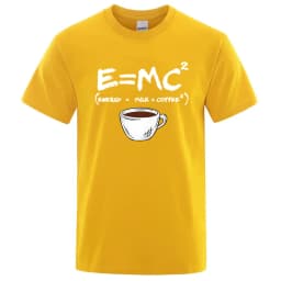 Summer Men T-shirt Cotton Blend Casual Funny Energy=Milk+Coffee Print Men Cool Loose O-neck Tops For Men Short Sleeve Male Tees