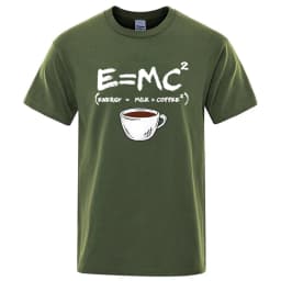 Summer Men T-shirt Cotton Blend Casual Funny Energy=Milk+Coffee Print Men Cool Loose O-neck Tops For Men Short Sleeve Male Tees