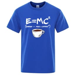 Summer Men T-shirt Cotton Blend Casual Funny Energy=Milk+Coffee Print Men Cool Loose O-neck Tops For Men Short Sleeve Male Tees