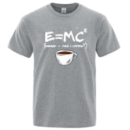 Summer Men T-shirt Cotton Blend Casual Funny Energy=Milk+Coffee Print Men Cool Loose O-neck Tops For Men Short Sleeve Male Tees